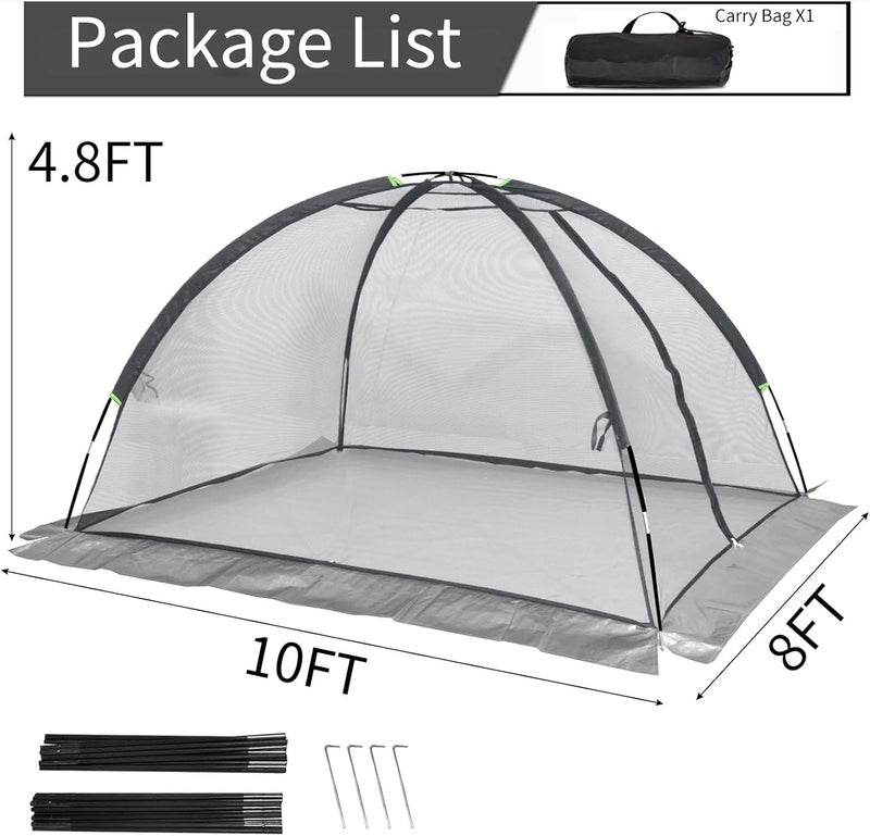 Sharellon Pond Cover Net - Heavy Duty Nylon Dome Mesh with Zippers - 10X8FT Protector for Garden Pond Koi Fish and Plants - Birds & Leaves Animals Barrier - Image 2